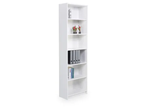 LILLY Regal Weiß - Modernes Bücherregal mit 6 Fächern - Büro-Bücherregale mit elegantem Design und viel Stauraum, ideal für Bücher und Büromaterial. Schnelle Montage und stabile Konstruktion für vielseitige Nutzung im gesamten Zuhause.