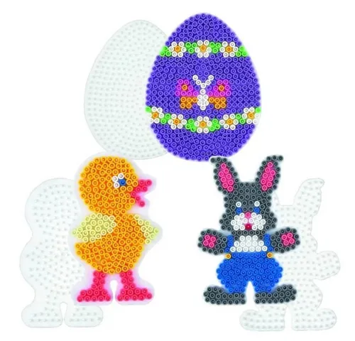 Hama Bügelperlen Stiftplatten-Set Ostern – Kreatives Basteln für die Feiertage - Das Stiftplatten-Set Ostern enthält drei vielseitige Stiftplatten aus Kunststoff für kreative Bastelprojekte. Ideal für die Gestaltung von schönen Ostermotiven, die Ihr Zuhause festlich verschönern.