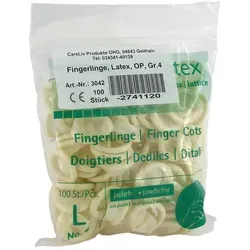 Fingerling Latex OP Gr.4 100 St - Hochwertige OP-Handschuhe - Arzneimittel - Fingerling Latex OP Gr.4, 100 Stück, idealer Schutz für medizinische Anwendungen, komfortabel und strapazierfähig.