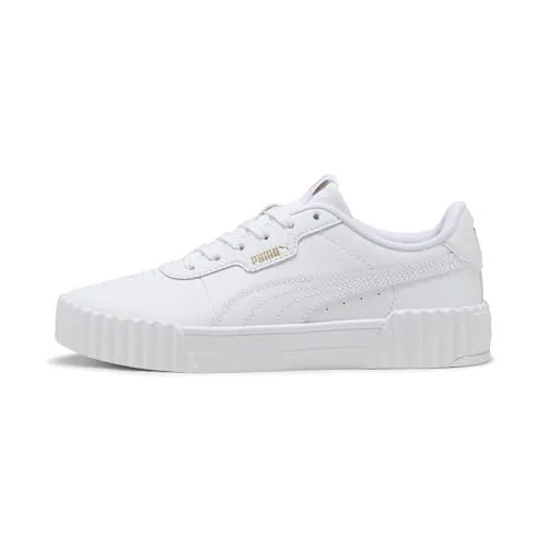 PUMA Damen Carina 3.0 Sneaker - Weiß Gold, 36 EU - Damen-Sneaker mit zeitlosem Design und bequemer Dämpfung für den ganzen Tag.