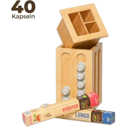 Kapselhalter von San Siro für Nespresso-Kaffeekapseln, drehbar, Kaffee Kapselspender für 40 Kapseln