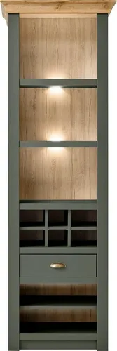 Home affaire Regal Cambridge – Hochwertiges Landhausdesign - Regal Cambridge in Grün mit offenen Fächern und 1 Schublade, ideal für stilvolle Aufbewahrung. FSC®-zertifizierter Holzwerkstoff, einfache Selbstmontage.
