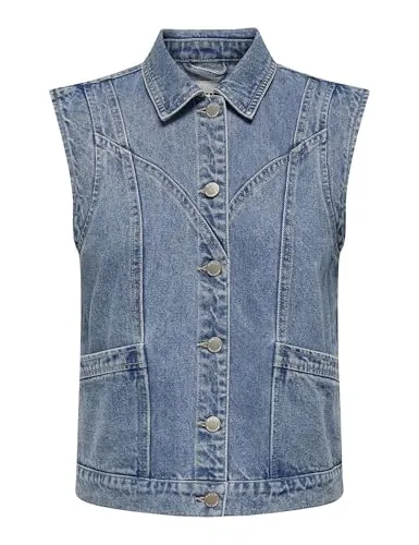 ONLY ONLKENNEDY SL DNM Weste für Damen - Stylische Weste der Marke ONLY, ideal für modische Akzente. Perfekt kombinierbar für vielseitige Outfits.