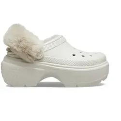 Crocs Crocs "Stomp Lined" in Creme - 41/42 - Pantoletten mit bewährtem Crocs-KomfortTM, Kunstfell-Besatz und abgerundeter Schuhspitze für ultimativen Tragekomfort und Stil.