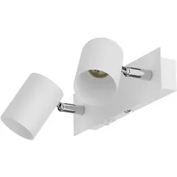 ledscom.de Wandleuchte WAIKA, 2-flammig, Schalter, weiß matt, eckig, 2x GU10 max. 60W
