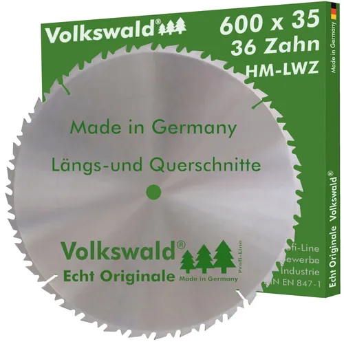 Volkswald Kreissägeblatt Volkswald ® HM-Sägeblatt LWZ 600 x 35 mm Z= 36 Hartholz Kreissägeblatt, Echt Originale Volkswald® Made in Germany
