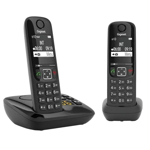 Gigaset AS690A Duo - 2 Schnurlose DECT-Telefone mit Anrufbeantworter, kontrastreiches Display und individuelle Klangprofile für besten Komfort