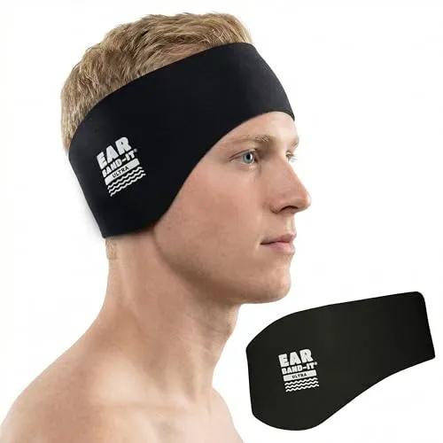 Ear Bandit Ultra Swimmers Stirnband (Schwarz, Groß)