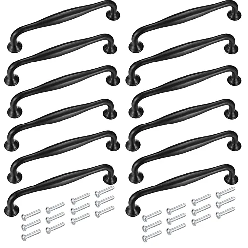 Stück 128mm Küchengriffe, schwarze Möbelgriffe, Schrank Türgriffe, Schrank Griffe und knöpfe, Aluminiumlegierungs Griffe mit Schrauben, Griffe für Küchenschränke 12