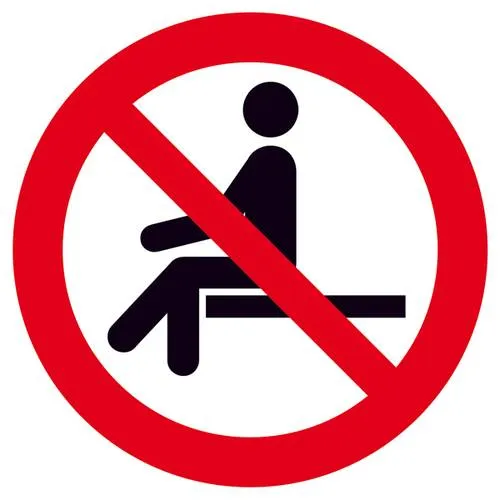 Verbotsschild Sitzen verboten Folie selbstklebend (Ø) 200 mm ISO 7010 1 St.