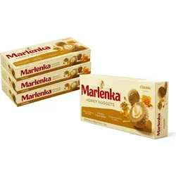 Honigkugeln MARLENKA® 3+1 Pack – 4 x 235 g - Lange Haltbarkeit von mindestens 6 Wochen, ideal für unerwartete Besuche. Genießen Sie die traditionelle MARLENKA-Qualität mit einzigartigem Geschmack aus feinen Zutaten.