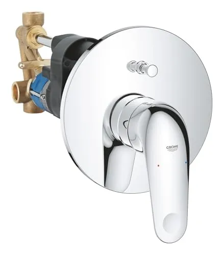 GROHE Swift Wannenarmatur Unterputz - Chrom, 24336001 - Badewannenarmatur mit Temperaturbegrenzer und langlebiger Oberfläche, inklusive Unterputz-Einbaukörper für einfache Montage und umweltfreundlichen Wasserspareffekt.