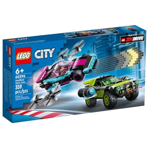 LEGO 60396 City Modified Race Cars 6.359 Teile Bauspielzeug. Baue 2 Coole Rennautos aus dem beliebten Spiel 2k Drive, mittel