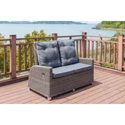 OUTFLEXX Dining 2-Sitzer Sofa, grau, Polyrattan, 148 x 83 x 110 cm, stufenlos verstellbar