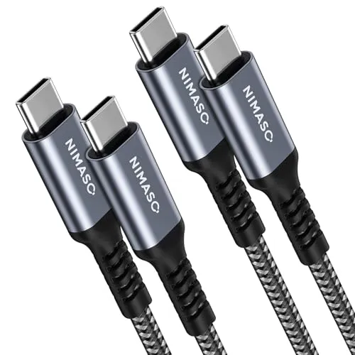 Nimaso USB C Kabel [2 Pack 2M],USB C zu USB C Ladekabel [20V/3A/60W],USB Typ C PD Kabel für Samsung Galaxy S23 S22 S21 S20,Note10,A80,Google Pixel 3a/4 XL,Pro 11 2021,MacBook Pro,iPad pro,iPhone 15