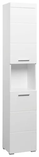 INOSIGN Hochschrank Avena Badezimmerhochschrank mit offenem Fach, 2 Türen und 2 Einlegeböden, weiß/weiß Hochglanz | Korpus: weiß matt