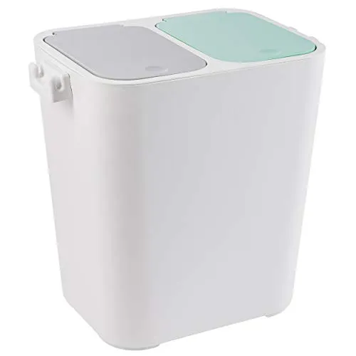 ONVAYA® Mülltrennsystem Tom – 18L creme-weiß - Platzsparendes Mülltrennsystem für Küche & Bad mit leicht zu öffnenden Fächern. Ideal für müheloses Recycling und zur Vermeidung unangenehmer Gerüche.