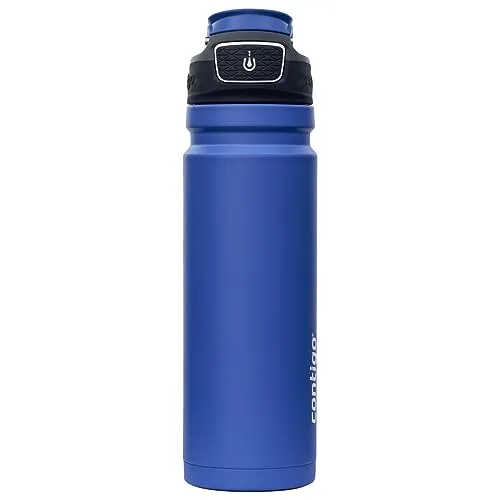 Contigo Free Flow Edelstahl-Trinkflasche, 100% auslaufsicher, große BPA-freie isolierte Thermo-Wasserflasche, hält Getränke bis zu 29 Stunden kalt, Premium Outdoor Iso-Sportflasche, 700 ml