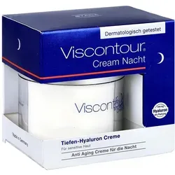 Viscontour Hyaluron glättende Nachtcreme - Nachtpflege für trockene und sensible Haut, mit purem Tiefen-Hyaluron für intensive Regeneration über Nacht. Frei von Duftstoffen, Parabenen und Silikonen.