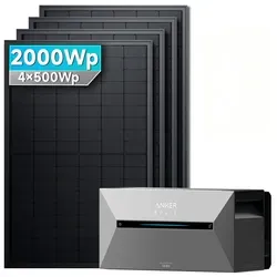 Solarway Balkonkraftwerk 2000 Wp mit Anker Solix 2 Pro - Innovatives Balkonkraftwerk mit integriertem Speicher, 800W Einspeiseleistung und smarter App-Steuerung für maximale Energieeffizienz und Ersparnisse von bis zu 550€ jährlich.