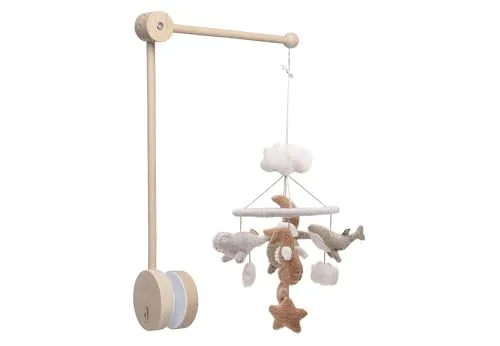 Jollein Baby-Mobile Deepsea TOP - Musik-Mobile aus 100% Polyester, fördert die sensorische Entwicklung und sorgt für entspannte Schlafmomente bei Ihrem Baby.