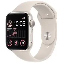 Apple Watch SE 2022 (GPS+Cellular) - Starlight Alu 44mm - Smartwatch mit Sturzerkennung, GPS und Herzfrequenzmonitor. Ideal für Fitness und Sicherheit im Alltag. Kompatibel mit iOS.