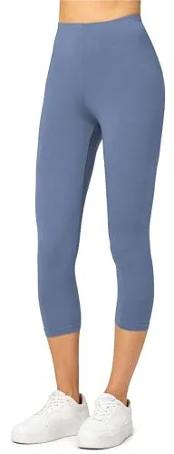 Merry Style Damen Leggings 3/4 Capri Leggings aus Viskose MS10-144 (Jeans, XS)