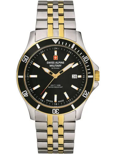 Swiss Alpine Military Herren Uhr 7022.1147SAM - Armbanduhren für Herren mit Datumsanzeige, robustem Edelstahlarmband und leuchtenden Zeigern für optimale Ablesbarkeit in jeder Situation.