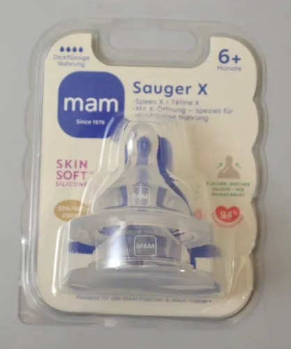 MAM Baby Trinksauger Sauger Größe X Flaschensauger 2er Pack  - Silikon 6+ Monate