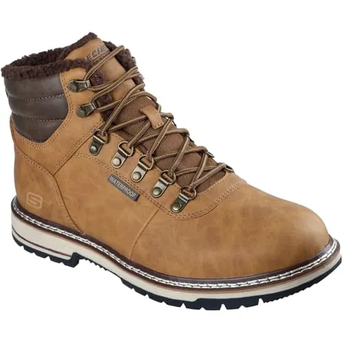Skechers Herren CORADO Boot Stiefel gefüttert wasserfest 205623 WTN Braun, Größe 46 EU - Wanderschuhe für Herren, wasserfest mit kuscheligem Warmfutter und atmungsaktiver Air-Cooled Memory Foam Innensohle für optimalen Tragekomfort.