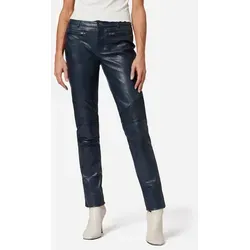 RICANO Lederhose Donna Lederhose mit Biker-Elementen als Low Waist blau S