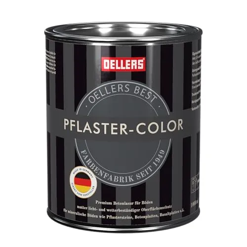 OELLERS Pflaster Color, RAL 7016 Anthrazitgrau - 1 Liter Betonfarbe - Betonfarben für Außenbereich, schützt Oberflächenstruktur und bietet langanhaltenden Wetterschutz. Ideal für Pflastersteine, Beton und Putze.