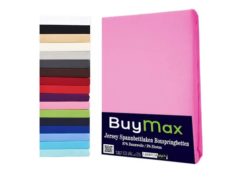 Buymax Spannbettlaken für Wasserbetten und Boxspringbetten - Hochwertiges Spannbettlaken aus 97% Baumwolle und 3% Elasthan, ideal für Matratzen bis 35 cm Höhe. Pflegeleicht und mit perfektem Sitz dank Rundumgummi. Für einen komfortablen Schlaf.