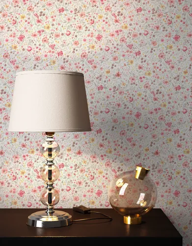 Newroom Vliestapete Frieda - Romantische Blumen Tapete in Rosa Grau - Tapeten für Wohnzimmer, Schlafzimmer und Büro, wasser- und dampfbeständig, ideal für Nassräume. Die dimensionsstabile Vliestapete kaschiert kleine Risse und ist leicht zu verarbeiten.