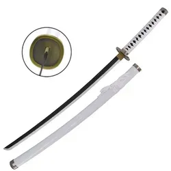 AMONT Japanisches Katana Replik – Agatsuma Zenitsu 105 cm - Detailgetreue Nachbildung des Katana aus der Demon Slayer-Serie aus hochwertigem Holz. Ideal als Dekoartikel und für Sammler. Absolut sicher durch die ungeschliffene Holzklinge.