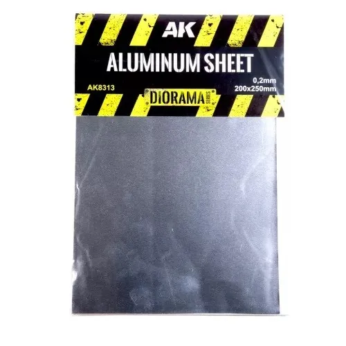 AK Interactive AK8313 - Aluminum Sheet 200Um (Micrometer) 200X250Mm - Neu