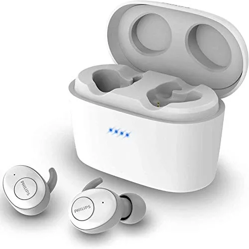 Philips In Ears Kopfhörer SHB2515WT/10 - In-Ear Kopfhörer mit bis zu 100 Stunden Wiedergabezeit dank tragbarer Ladetasche und hervorragendem Sound durch 6-mm-Neodym-Treiber. Ideal für Musik und Anrufe.
