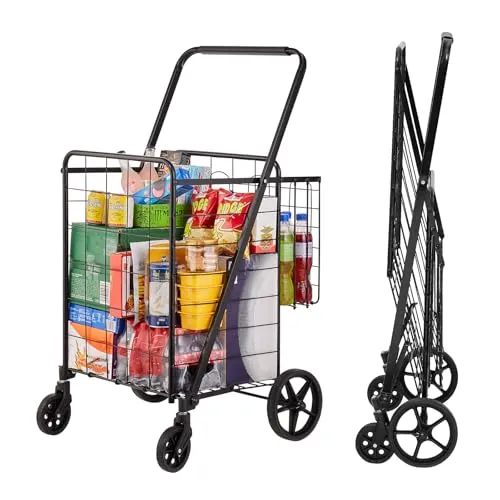 VEVOR Klappbarer Einkaufstrolley 50 kg - Einkaufstrolley mit 50 kg Tragkraft, ideal für Wäsche, Lebensmittel und Camping, platzsparend und langlebig.