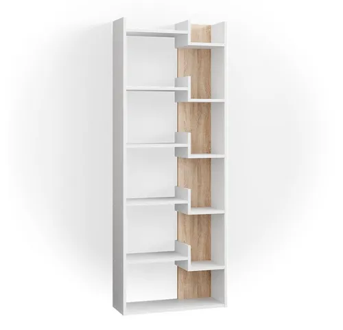 Vicco Raumteiler Fico, Weiß/Sonoma, 61 x 160.2 cm - Raumteiler-Regale, kratzfest und ideal zur kreativen Raumgestaltung in Ihrem Zuhause.