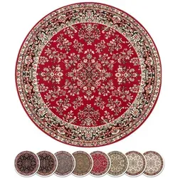 Teppich Boss - Design Kurzflor Orient Teppich Zabul, Rot, 140 cm - Teppich mit traditionellem Perser Look, pflegeleicht aus 100% Polypropylen, ideal für stilvolle Wohnräume. Erhältlich in verschiedenen Größen und Farben.
