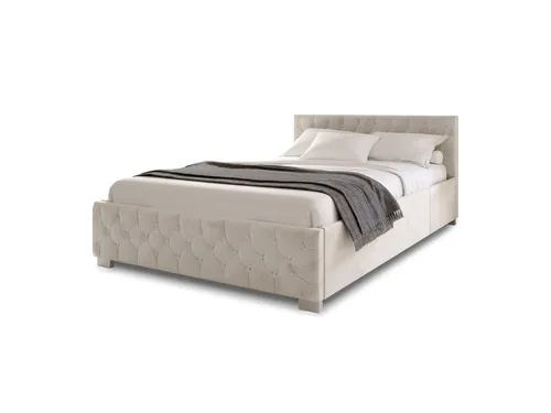 Juskys Polsterbett "Nizza" mit Bettkasten und LED-Beleuchtung - Betten – Stilvolles Samt Polsterbett mit Chesterfield-Steppung, praktischem Stauraum und indirekter LED-Beleuchtung für ein modernes Schlafzimmer.