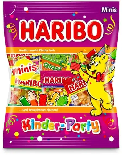Haribo Fruchtgummi Kinder-Party 250 g - Fruchtgummis/Lakritze, bunte und fruchtige Süßigkeiten für die perfekte Kinder-Party - ideal für Spaß und gute Laune!