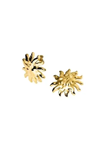 Purelei® Iconic Sun Ohrringe – 14K/18K vergoldete Edelstahl Ohrstecker - Ohrringe für Damen mit strukturiertem Sun-Design, wasserfest und ideal für jeden Anlass – ein eleganter Statement-Schmuck, der Energie und Positivität ausstrahlt.