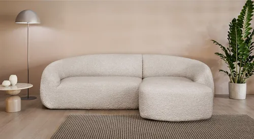 LeGer Home by Lena Gercke Ecksofa YANI, L-Form, Designersofa, organische Form, Maße B/T/H: 255/170/81 cm, mit Wellenunterfederung, auch in Bouclé, Recamiere rechts/links