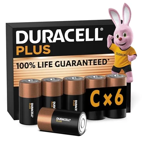 Duracell Plus C Batterien, LR14, 6 Stück, Duracell Batterien C für Alltagsgeräte [Amazon Exclusive]