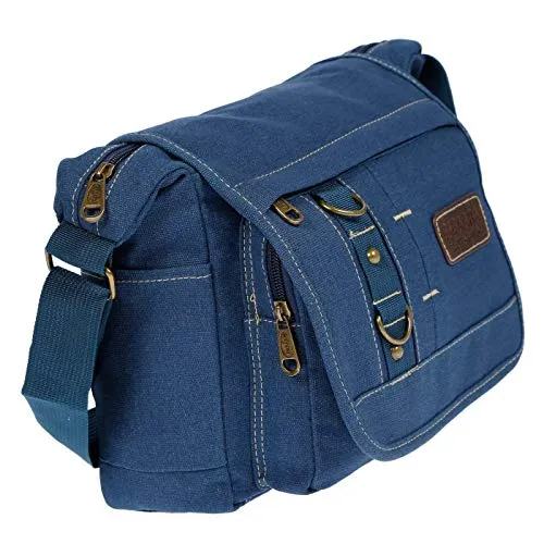 Christian Wippermann Umhängetasche Damen - Blau, Canvas, vielseitig einsetzbar - Umhängetasche aus robustem Canvas, ideal für den Alltag. Mit 2 Vordertaschen und verstellbarem Schulterriemen für optimalen Tragekomfort.