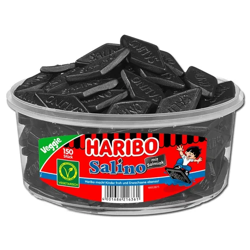 Haribo Salino 1200g - Würzige Salmiak-Lakritz-Rauten - Fruchtgummis/Lakritze, vegane Lakritz-Rauten mit intensivem Salmiakgeschmack, perfekt für Lakritzliebhaber!