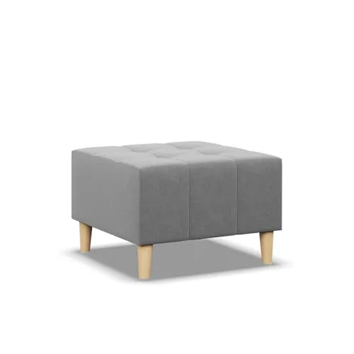 Mebligo ELMA Pouf 70 x 70 cm - Grau - Vielseitiger Polsterhocker für Wohnzimmer: Als Fußstütze, zusätzlicher Sitzplatz oder Beistelltisch einsetzbar. Elegantes Design mit feiner Flechtstruktur, ideal für moderne Einrichtungsstile. Robuste Bauweise für langanhaltenden Komfort.