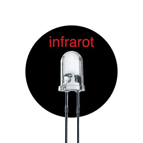 Lumetheus LED 5mm Farbe IR infrarot 20 Stück Leuchtdioden ca. 1,5 V Diode 2 Pin LEDs Gehäuse klar