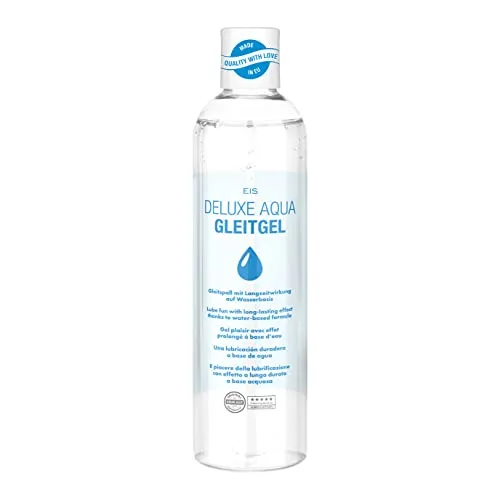 EIS Gleitgel Deluxe Aqua Gleitmittel 300 ml | Lubricant auf Wasserbasis | Erotisches Sex-Gel für Mann & Frau | Hautfreundliche Gleitcreme extra sensitiv | Kompatibel mit Kondomen | neutral
